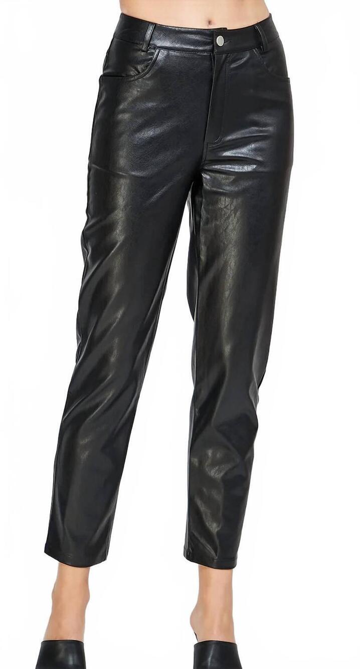 NEW STRUT & BOLT naughty and nice faux leather pants in black